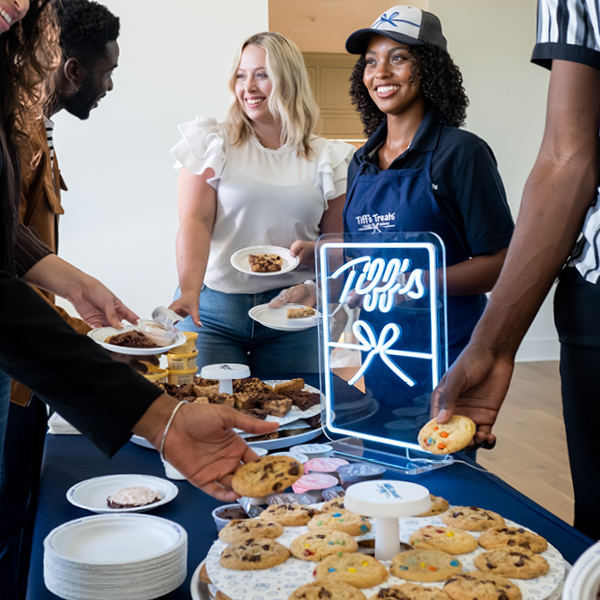 people enjoying tiff's catering