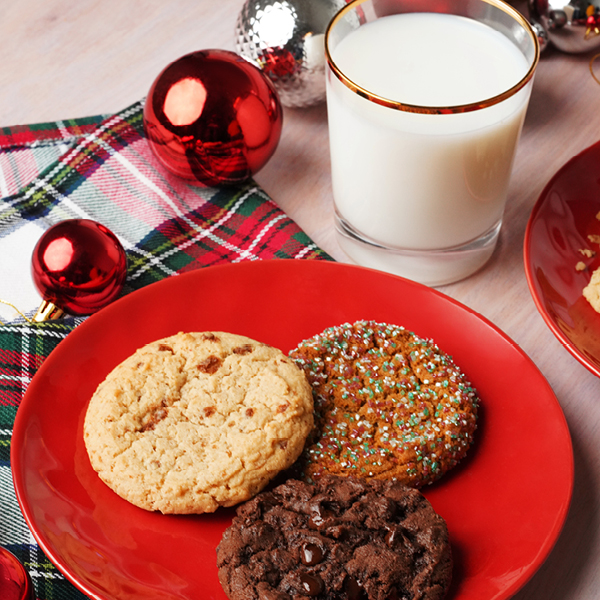 holiday mix cookies: cinnamon eggnog, double chocolate chip, gingerbread