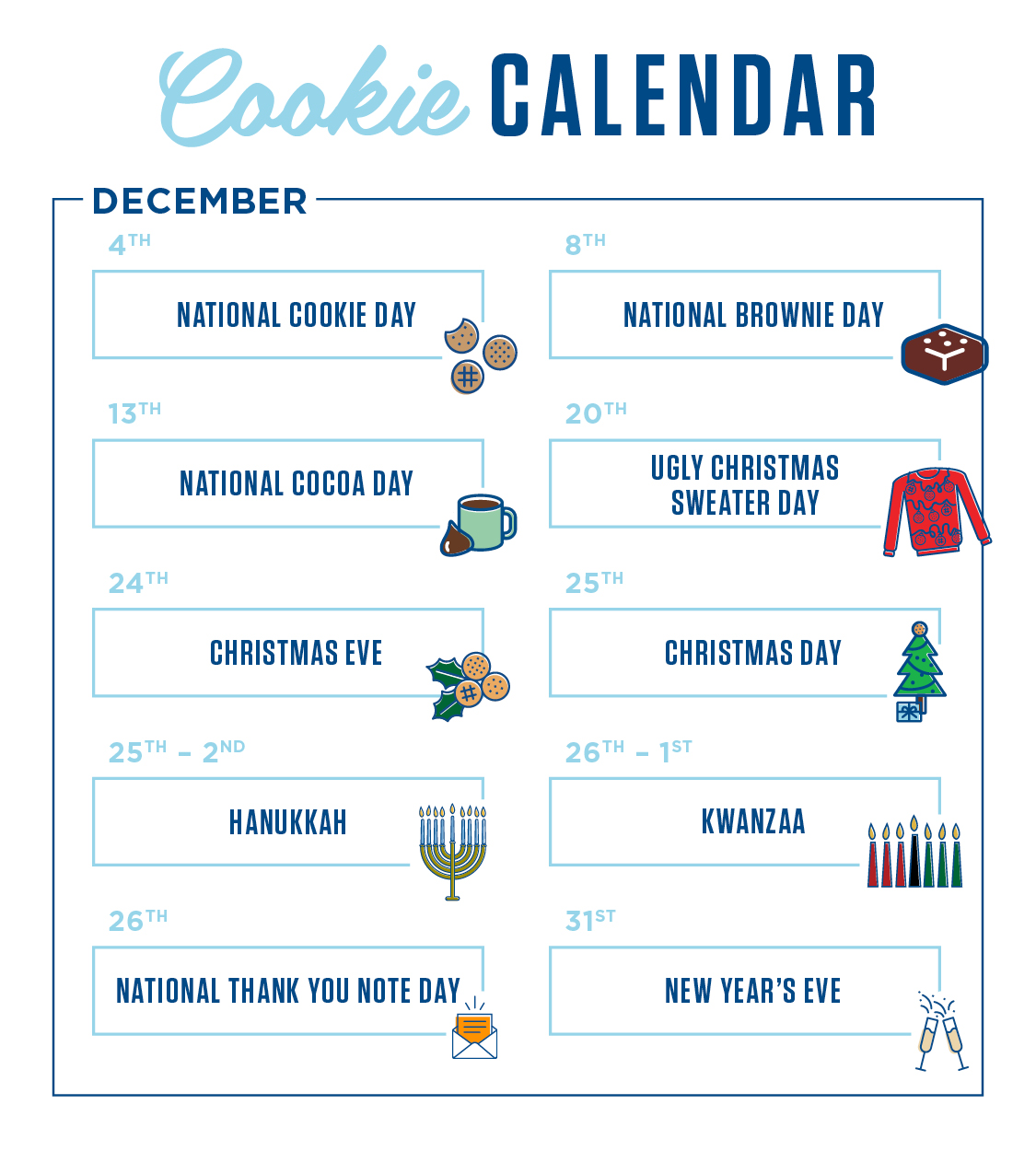 All the days to celebrate with us in December