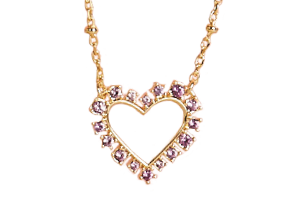 Kendra Scott® Ari Heart Necklace in Pink Crystal
